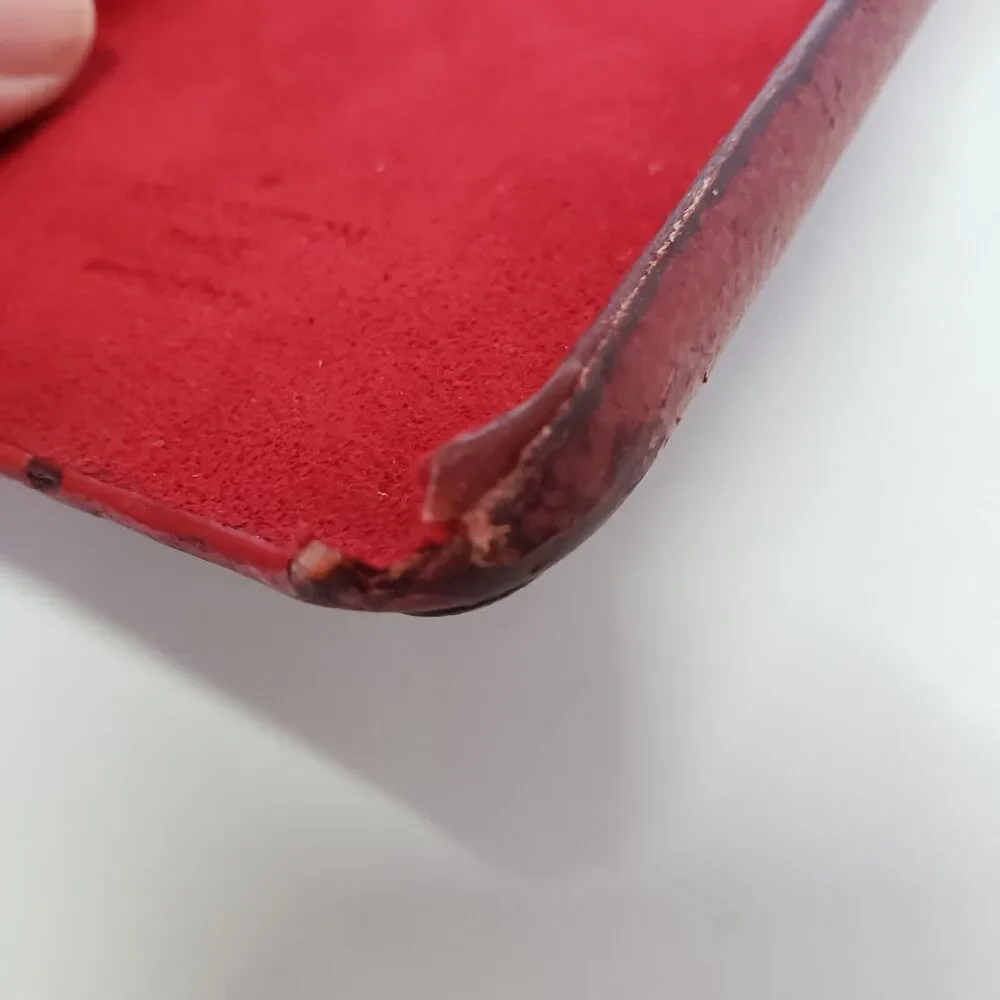 Louis Vuitton Iphone 11 Pro Cell‎ Phone Card Case Leather Signature Red Damaged